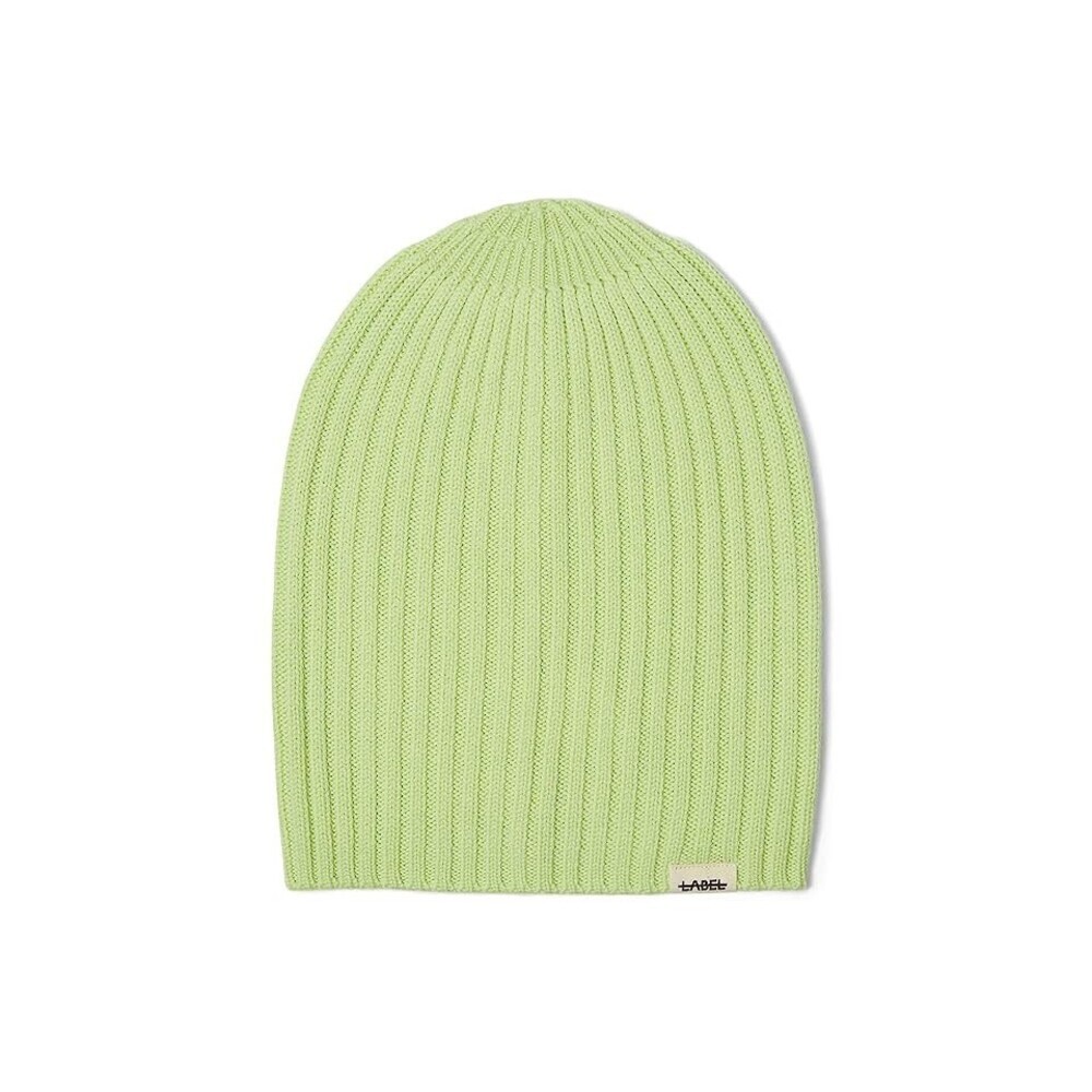 Label Go-To Womens Lime Green Wool Ribbed Knit Fashion Winter Beanie Hat RED931